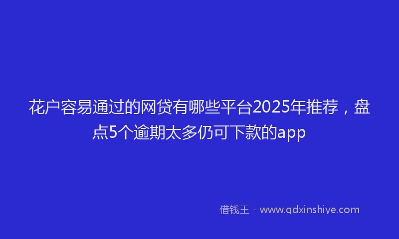 花户容易通过的网贷有哪些平台2025年推荐，盘点5个逾期太多仍可下款的app