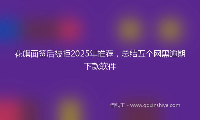 花旗面签后被拒2025年推荐，总结五个网黑逾期下款软件