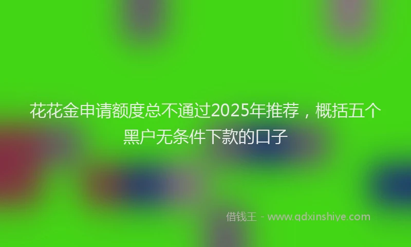 花花金申请额度总不通过2025年推荐，概括五个黑户无条件下款的口子