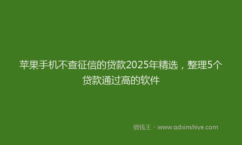 苹果手机不查征信的贷款2025年精选，整理5个贷款通过高的软件