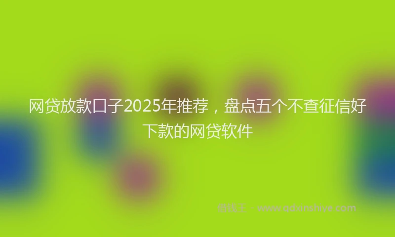 网贷放款口子2025年推荐，盘点五个不查征信好下款的网贷软件