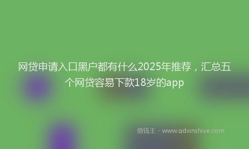 网贷申请入口黑户都有什么2025年推荐，汇总五个网贷容易下款18岁的app