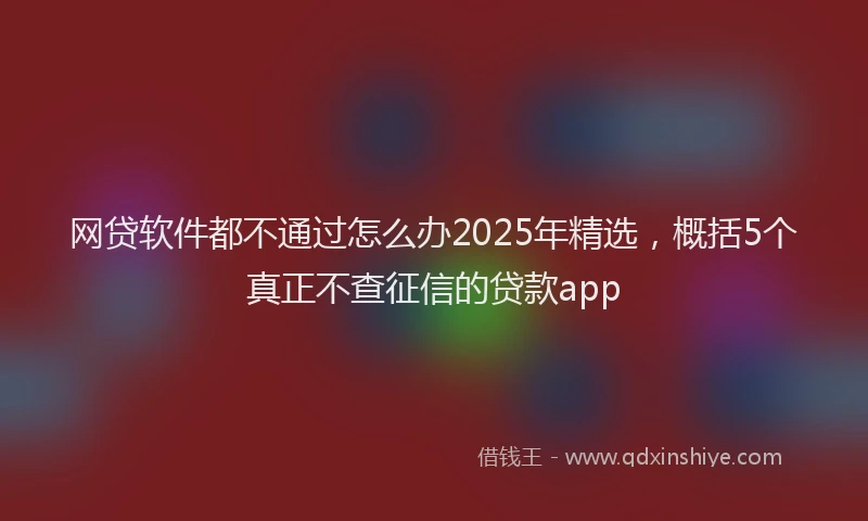 网贷软件都不通过怎么办2025年精选，概括5个真正不查征信的贷款app