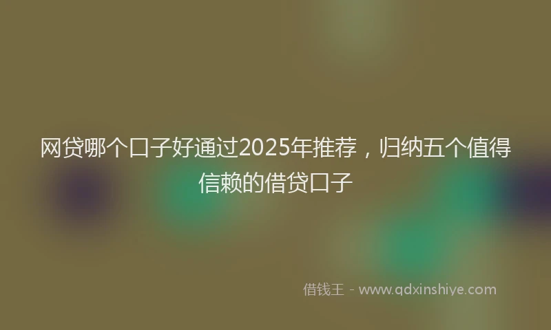 网贷哪个口子好通过2025年推荐，归纳五个值得信赖的借贷口子