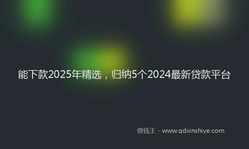 能下款2025年精选，归纳5个2024最新贷款平台