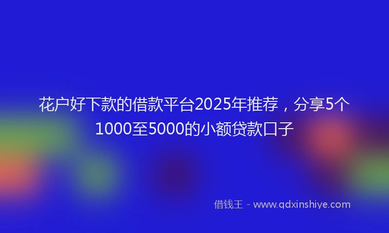 花户好下款的借款平台2025年推荐，分享5个1000至5000的小额贷款口子