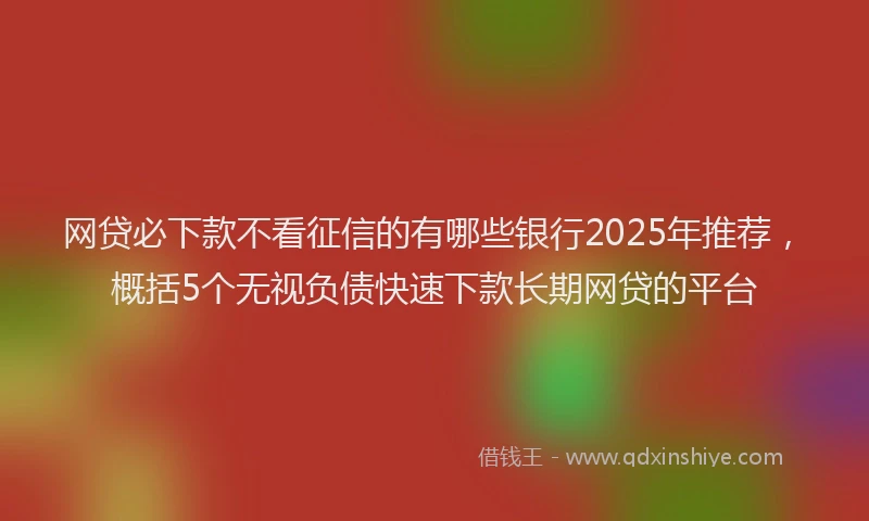 网贷必下款不看征信的有哪些银行2025年推荐，概括5个无视负债快速下款长期网贷的平台