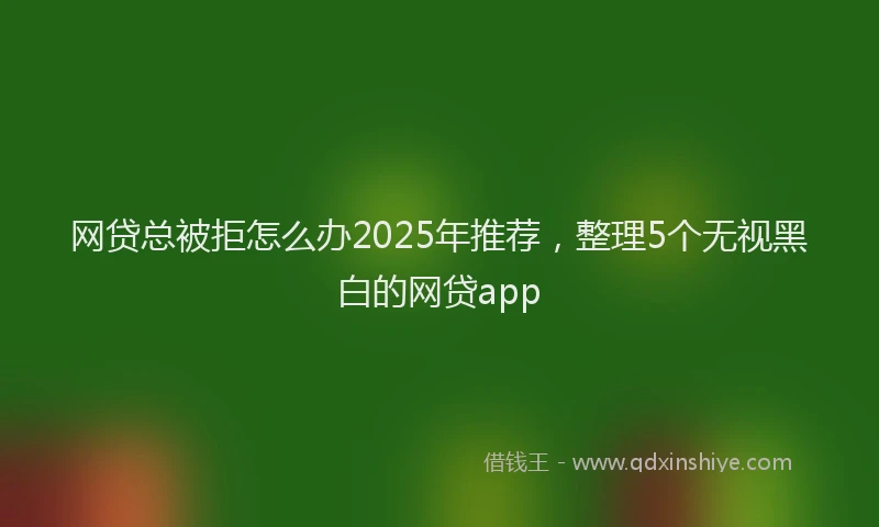 网贷总被拒怎么办2025年推荐，整理5个无视黑白的网贷app