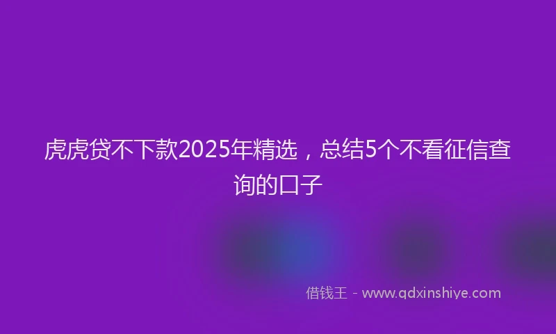 虎虎贷不下款2025年精选，总结5个不看征信查询的口子