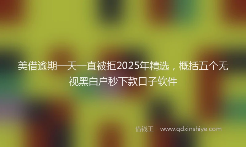 美借逾期一天一直被拒2025年精选，概括五个无视黑白户秒下款口子软件