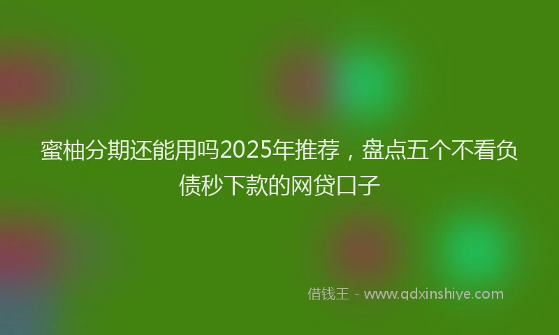 蜜柚分期还能用吗2025年推荐，盘点五个不看负债秒下款的网贷口子