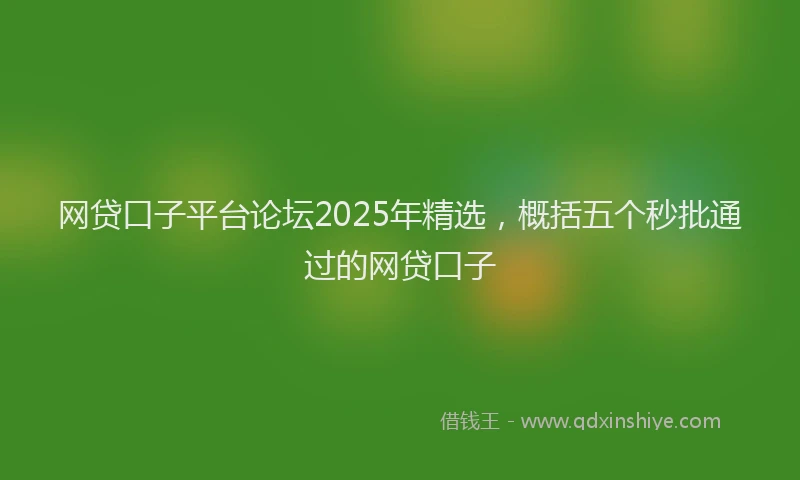 网贷口子平台论坛2025年精选，概括五个秒批通过的网贷口子