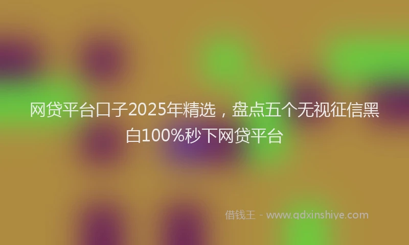 网贷平台口子2025年精选，盘点五个无视征信黑白100%秒下网贷平台