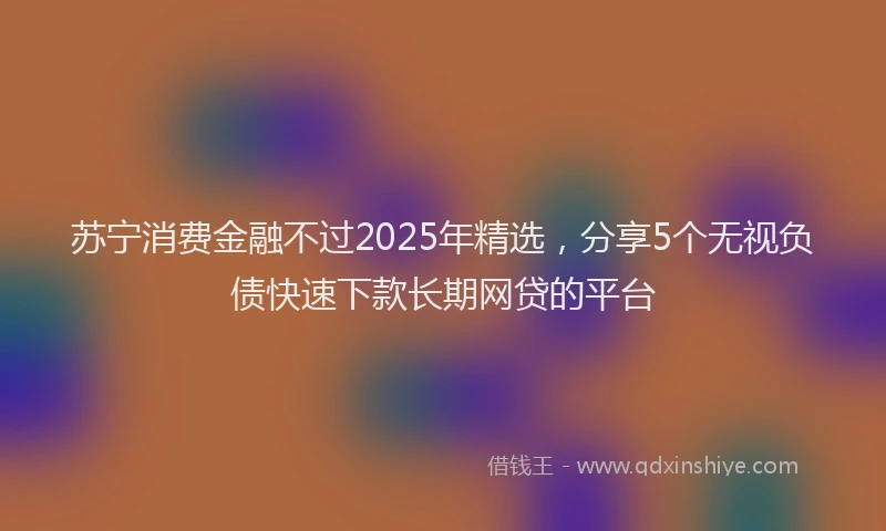苏宁消费金融不过2025年精选，分享5个无视负债快速下款长期网贷的平台
