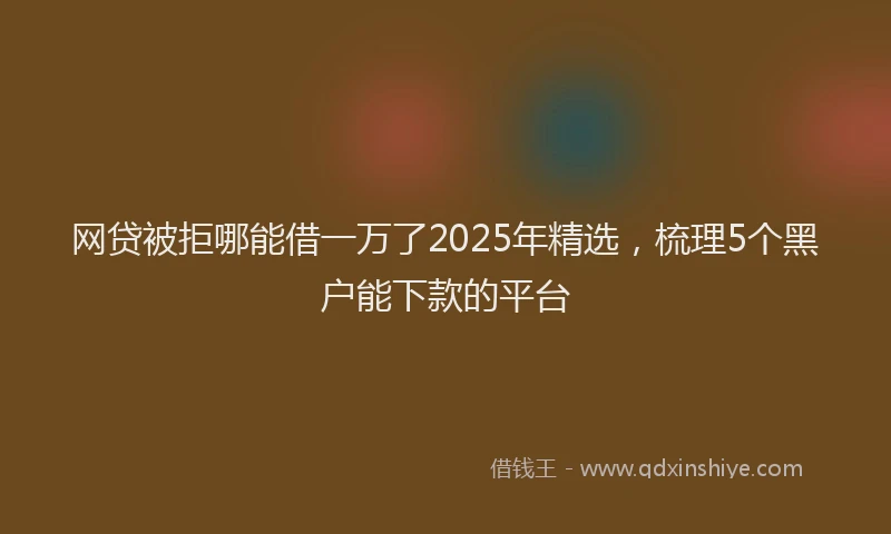 网贷被拒哪能借一万了2025年精选，梳理5个黑户能下款的平台