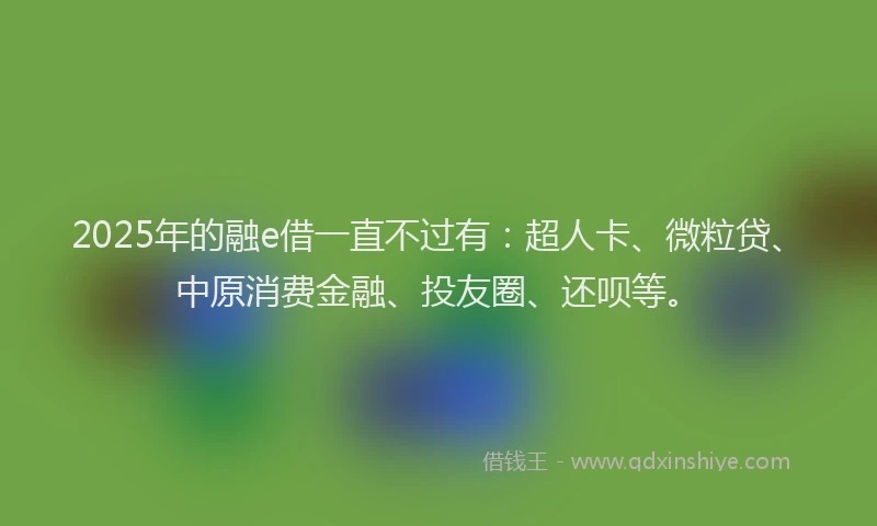 2025年的融e借一直不过有：超人卡、微粒贷、中原消费金融、投友圈、还呗等。