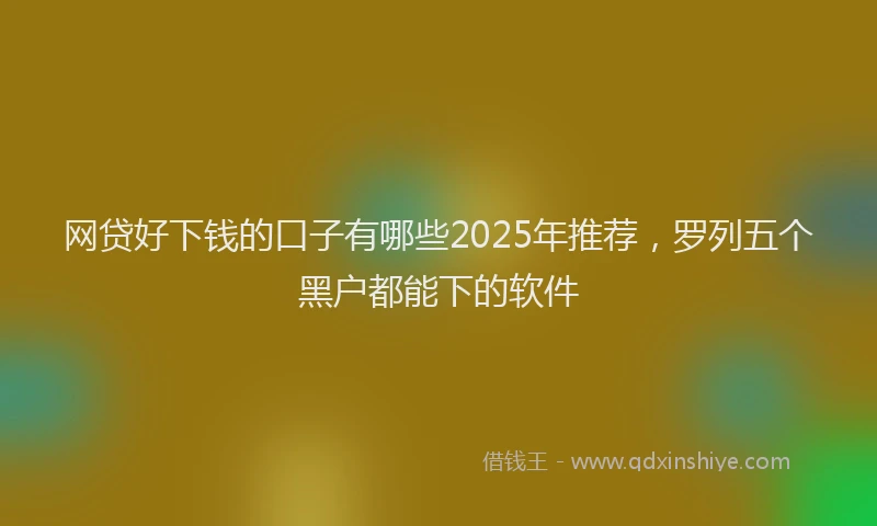 网贷好下钱的口子有哪些2025年推荐，罗列五个黑户都能下的软件