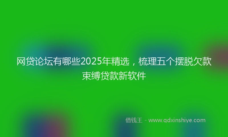 网贷论坛有哪些2025年精选，梳理五个摆脱欠款束缚贷款新软件