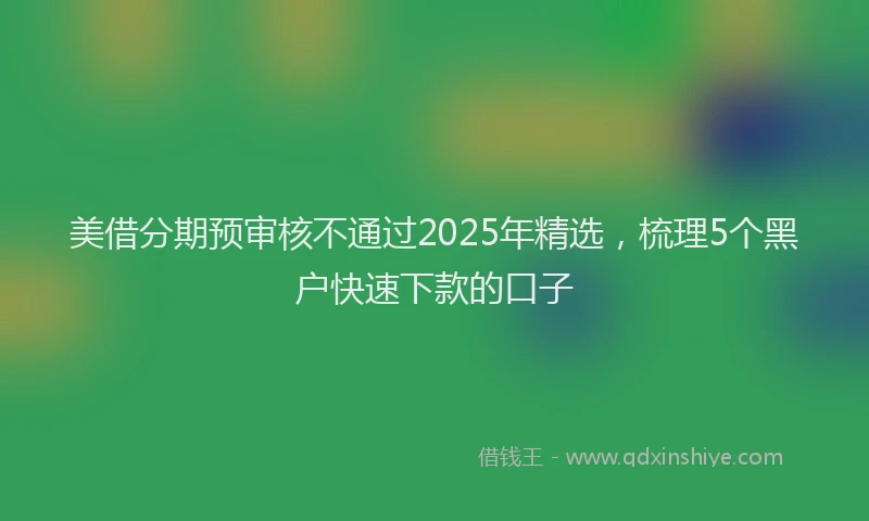 美借分期预审核不通过2025年精选，梳理5个黑户快速下款的口子
