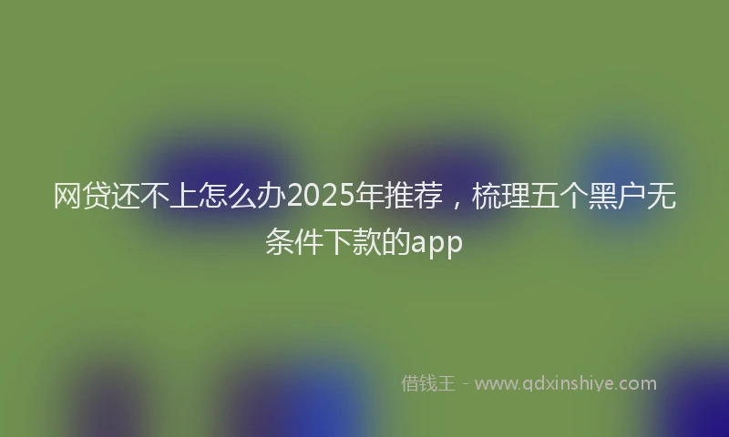 网贷还不上怎么办2025年推荐，梳理五个黑户无条件下款的app