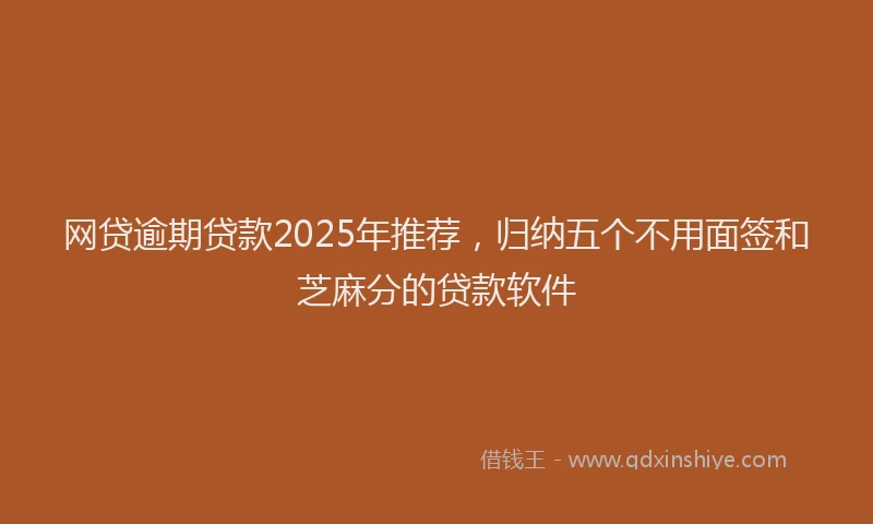 网贷逾期贷款2025年推荐，归纳五个不用面签和芝麻分的贷款软件