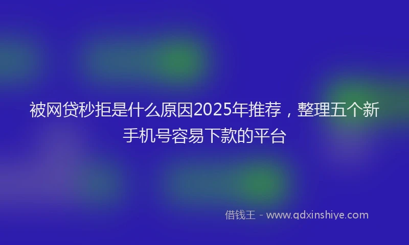 被网贷秒拒是什么原因2025年推荐，整理五个新手机号容易下款的平台