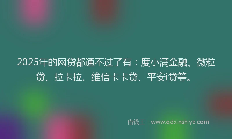 2025年的网贷都通不过了有：度小满金融、微粒贷、拉卡拉、维信卡卡贷、平安i贷等。