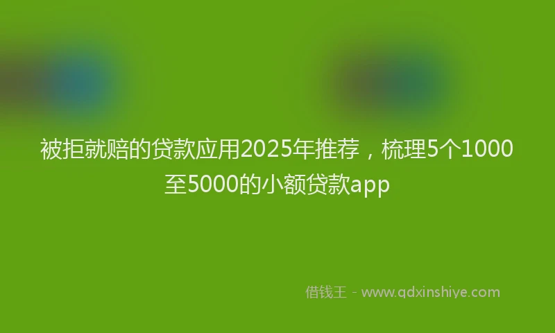 被拒就赔的贷款应用2025年推荐，梳理5个1000至5000的小额贷款app