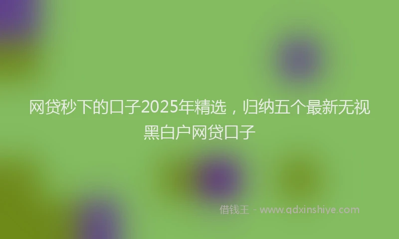 网贷秒下的口子2025年精选，归纳五个最新无视黑白户网贷口子