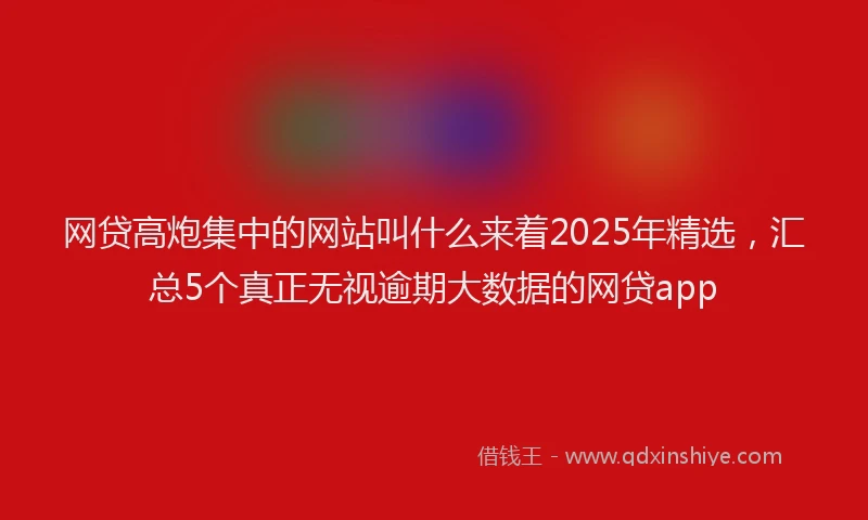 网贷高炮集中的网站叫什么来着2025年精选，汇总5个真正无视逾期大数据的网贷app