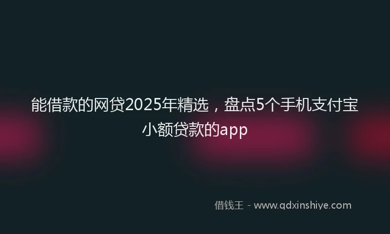 能借款的网贷2025年精选，盘点5个手机支付宝小额贷款的app