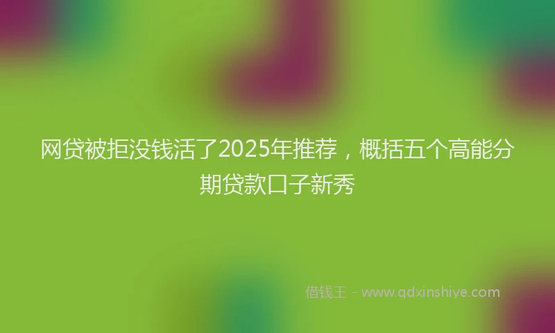 网贷被拒没钱活了2025年推荐，概括五个高能分期贷款口子新秀