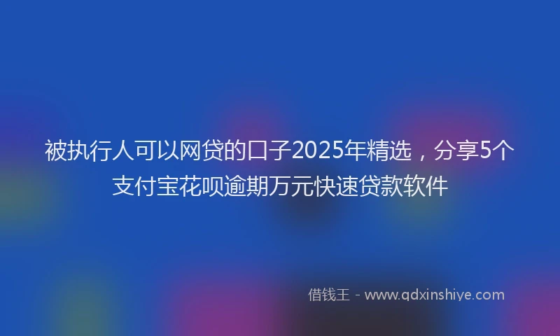 被执行人可以网贷的口子2025年精选，分享5个支付宝花呗逾期万元快速贷款软件
