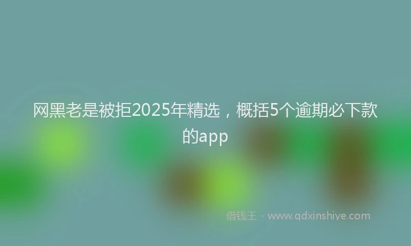 网黑老是被拒2025年精选，概括5个逾期必下款的app
