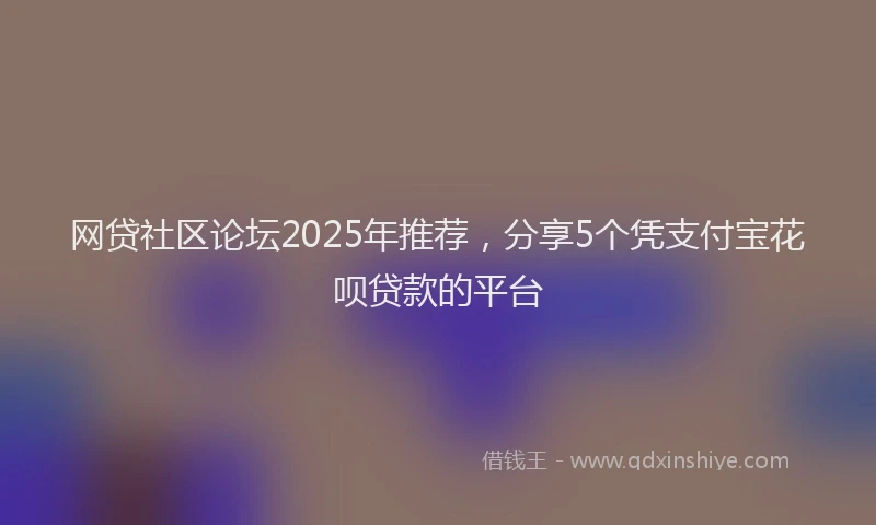 网贷社区论坛2025年推荐，分享5个凭支付宝花呗贷款的平台