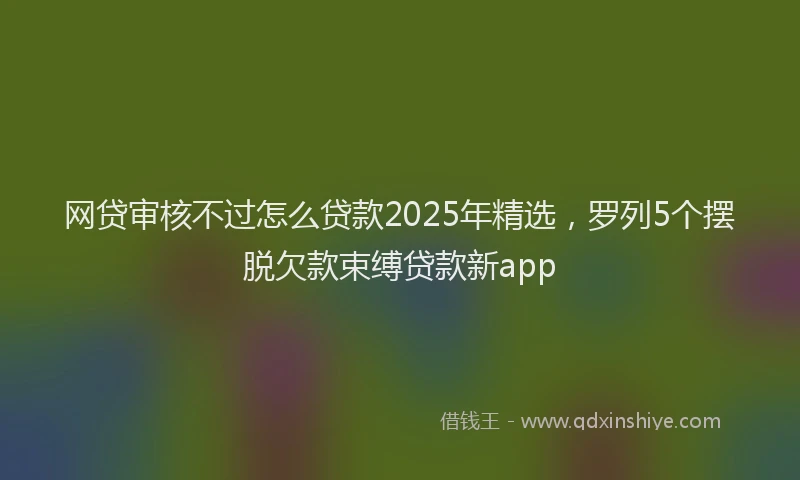 网贷审核不过怎么贷款2025年精选，罗列5个摆脱欠款束缚贷款新app