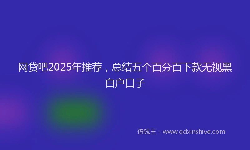 网贷吧2025年推荐，总结五个百分百下款无视黑白户口子