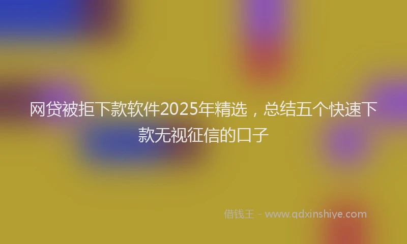 网贷被拒下款软件2025年精选，总结五个快速下款无视征信的口子