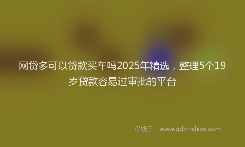 网贷多可以贷款买车吗2025年精选，整理5个19岁贷款容易过审批的平台