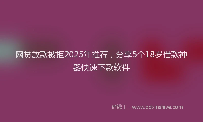 网贷放款被拒2025年推荐，分享5个18岁借款神器快速下款软件