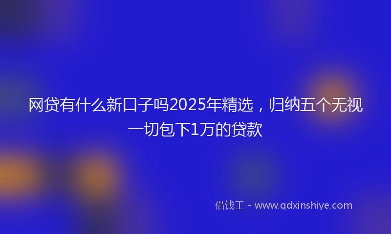 网贷有什么新口子吗2025年精选，归纳五个无视一切包下1万的贷款