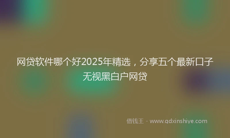 网贷软件哪个好2025年精选，分享五个最新口子无视黑白户网贷