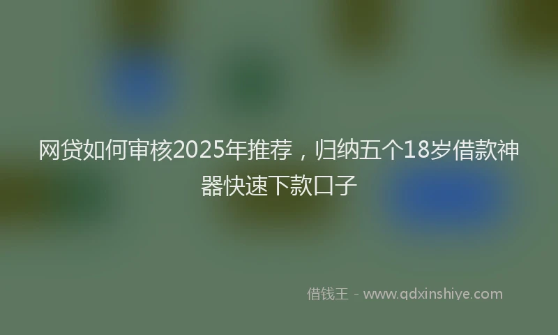 网贷如何审核2025年推荐，归纳五个18岁借款神器快速下款口子