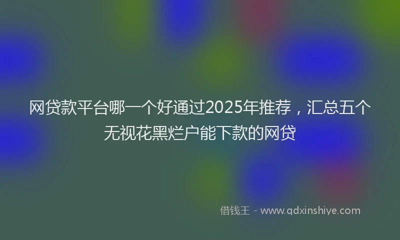网贷款平台哪一个好通过2025年推荐，汇总五个无视花黑烂户能下款的网贷