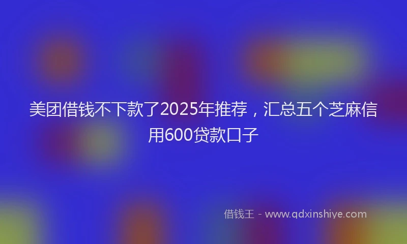 美团借钱不下款了2025年推荐，汇总五个芝麻信用600贷款口子
