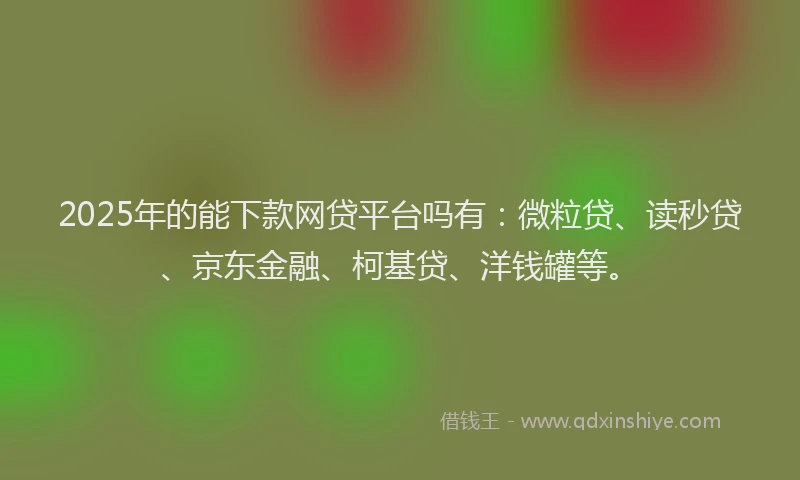 2025年的能下款网贷平台吗有：微粒贷、读秒贷、京东金融、柯基贷、洋钱罐等。