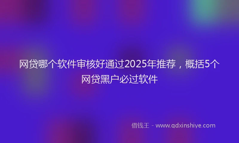 网贷哪个软件审核好通过2025年推荐，概括5个网贷黑户必过软件