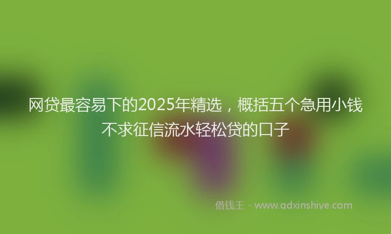 网贷最容易下的2025年精选，概括五个急用小钱不求征信流水轻松贷的口子