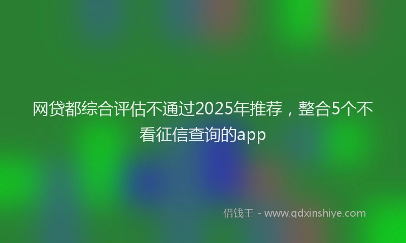 网贷都综合评估不通过2025年推荐，整合5个不看征信查询的app