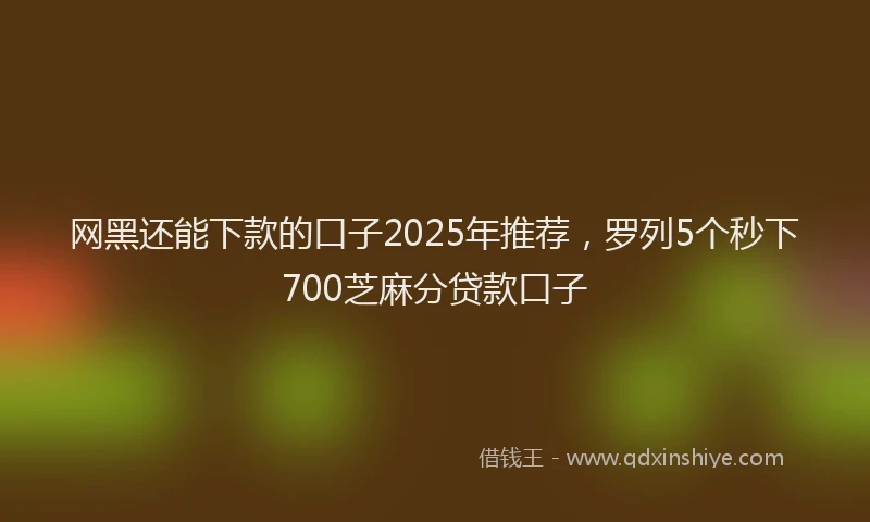 网黑还能下款的口子2025年推荐，罗列5个秒下700芝麻分贷款口子